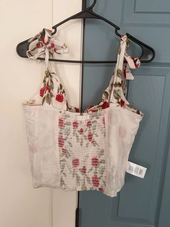 Anthropologie Eri + Ali Wildflower Cropped Tank Top Size Large - Picture 8 of 13